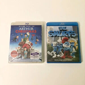 Arthur Christmas 3D and The Smurfs Blu Ray  DVD Sealed